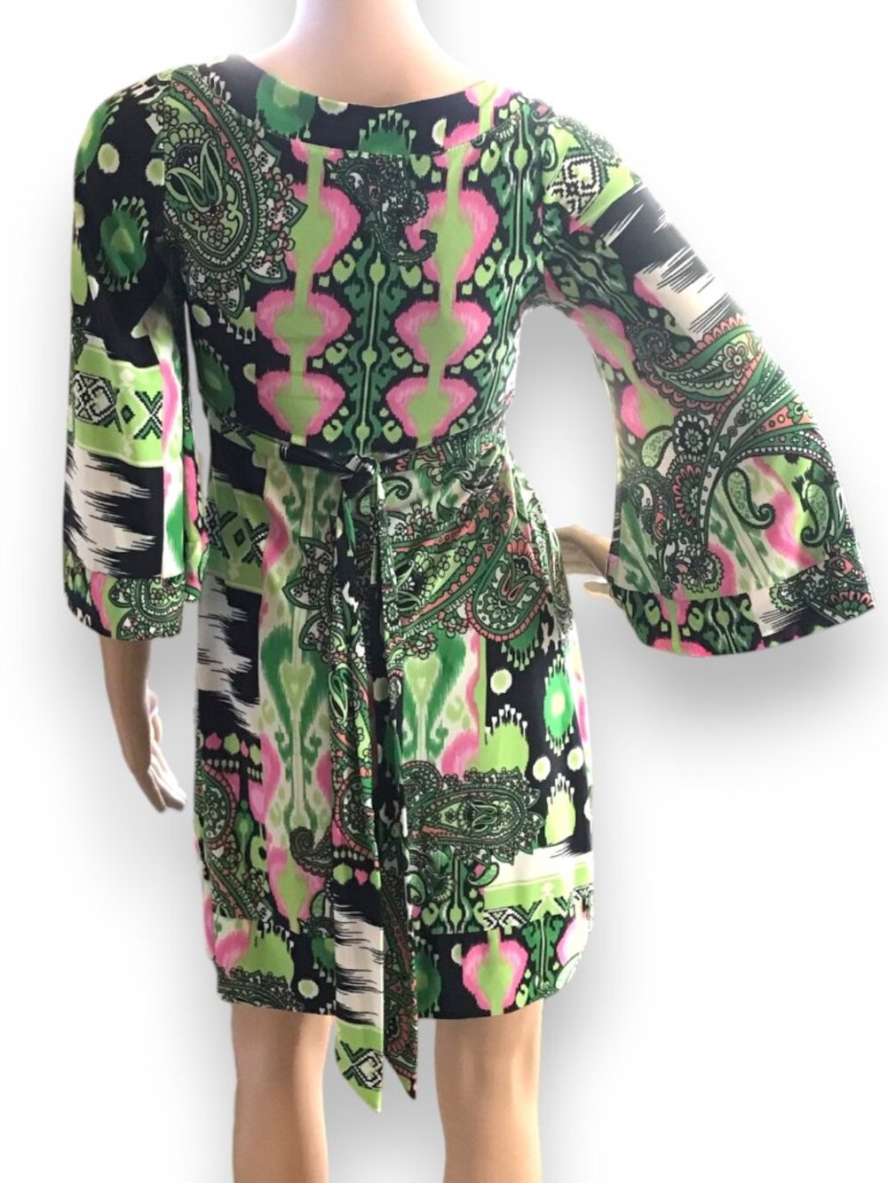 Cristinalove Green Pink Long Sleeve Dress - Picture 8 of 14
